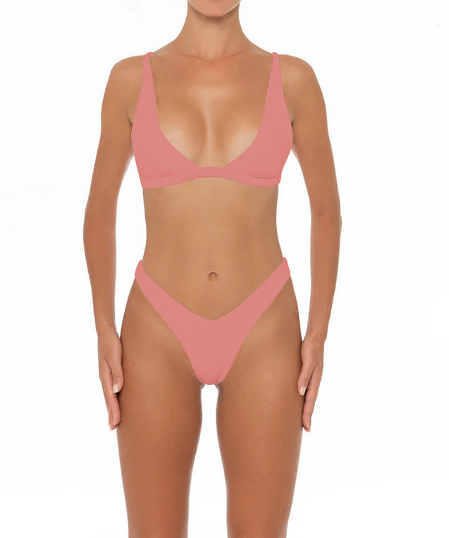 LEELAA Luxury Sustainable ECO Swimwear Pink Bikini Top